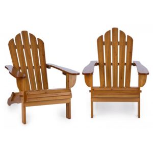 Blumfeldt Vermont Krzesło ogrodowe 2 sztuki styl Adirondack drewno świerkowe kolor brązowy
