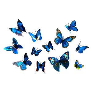 Naklejki na ścianę Motyle 3D Niebieskie WS-0341