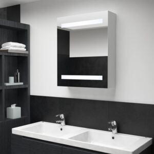 Szafka łazienkowa z lustrem i LED, 50 x 14 x 60 cm