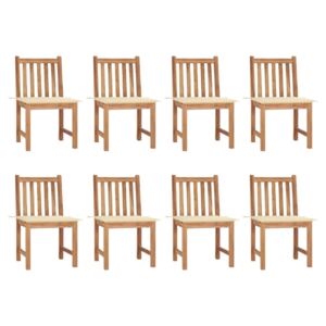 Krzesła ogrodowe z poduszkami, 8 szt., lite drewno tekowe