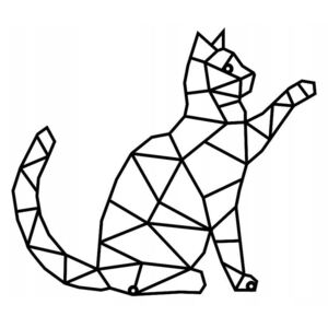 Dekoracja ścienna geometryczna "Kot" d22 40cm