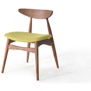 Krzesło drewniane Jana, z siedziskiem tapicerowanym ekologiczną skórą, dł.52 x gł.49,5 x wys.73 cm - zielone