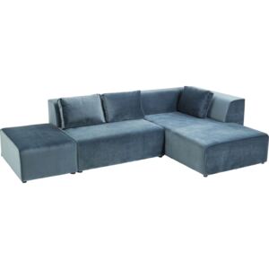 Sofa modułowa Infinity Velvet Ocean 306x182 cm niebieska prawa