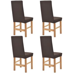 Elastyczne pokrowce na krzesła, pikowane, 4 szt., brązowe