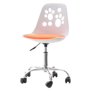SELSEY Fotel biurowy Foot biało - pomarańczowy dziecięcy do biurka