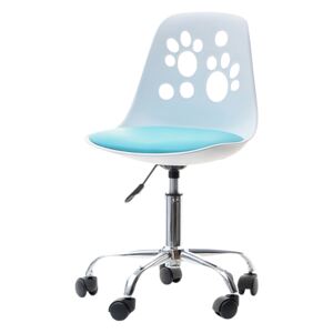 Fotel biurowy Foot biało - niebieski dziecięcy do biurka