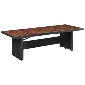 Stół ogrodowy, 240x90x74 cm, rattan PE i lite drewno akacjowe