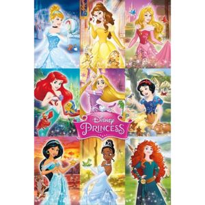 Plakat, Obraz Ksi niczki Disneya - Collage, (61 x 91,5 cm)