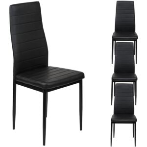 4 krzesła tapicerowane k1 czarne pasy nogi czarne