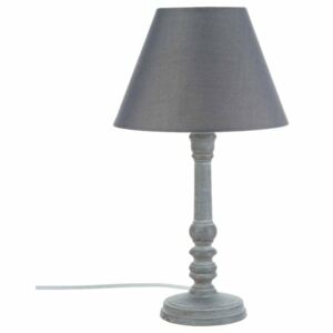 Lampa stołowa z abażurem i elegancką nóżką drewnianą, klasyczny element wystroju wnętrza - Atmosphera Créateur d'intérieur