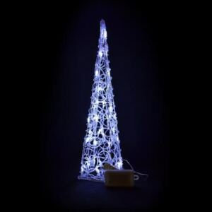 Świąteczna piramida akrylowa 60 cm - zimna biel, na baterie