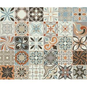 Zestaw 30 naklejek ściennych Ambiance Cement Tiles Bali, 10x10 cm