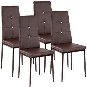 Zestaw 4 stylowych krzeseł cappuccino