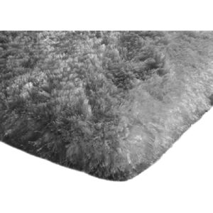 Shaggy dywanik łazienkowy pluszowy wysoki 60x90 srebrny