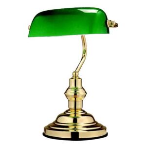 Lampa lampka oprawa gabinetowa Globo Antique 1x60W E27 zielona, złota 2491