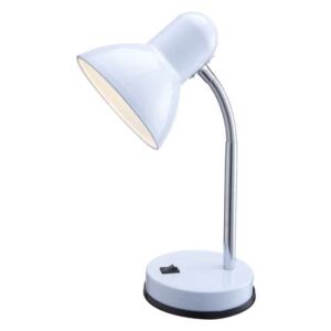 Lampa stołowa lampka Globo Basic 1x40W E27 chrom/biały 2485