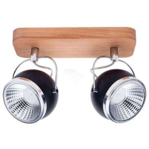 Listwa lampa oprawa sufitowa Spot Light Ball Wood 2x5W GU10 LED dąb oliwiony/czarny/chrom 5033274 - wysyłka w 24h