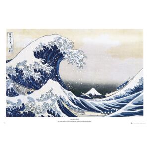Plakat, Obraz Katsushika Hokusai - a great wave of kanagawa, (91,5 x 61 cm)