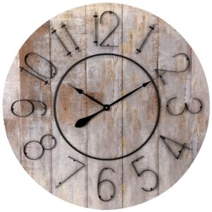 Drewniany zegar ścienny, wskazówkowy, Ø 88 cm