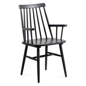 Czarne krzesło z drewna kauczukowego La Forma Kristie