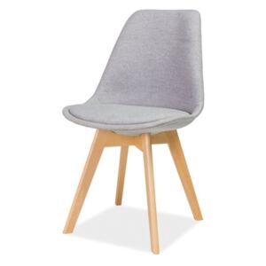 SELSEY Krzesło tapicerowane Lucilin jasnoszare - buk