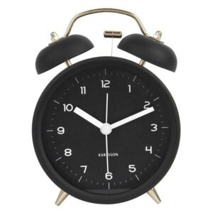 Czarny budzik Karlsson Classic Bell, ⌀ 10 cm
