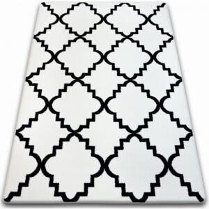 Dywan SKETCH - F343 biało/czarny koniczyna marokańska trellis