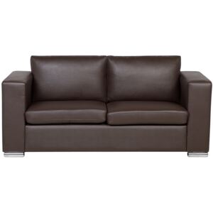 Skórzana sofa trzyosobowa brązowa - kanapa - HELSINKI