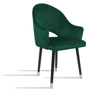 Krzesło BARI zielony/ noga czarny silver/ SO260