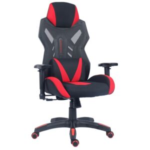 Regulowany fotel dla gracza Dynamiq V17 czarno-czerwony