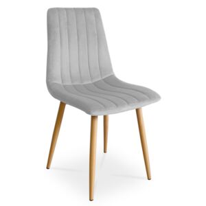 Bettso Krzesło w nowoczesnym stylu TUX jasny szary / noga dąb