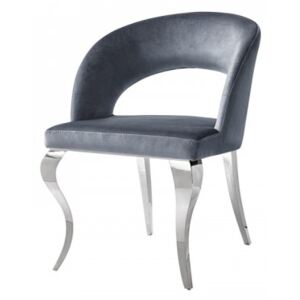 Krzesło glamour Anatole Dark Grey - nowoczesne krzesło tapicerowane