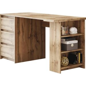 Nowoczesne biurko z szufladami w kolorze drewna dębowego