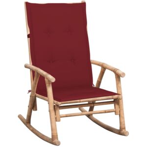 Fotel bujany z poduszką, bambusowy