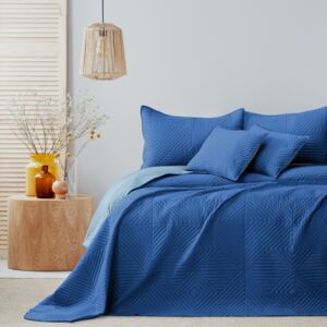 Narzuta na łóżko Pikowana Dwustronna Niebieska SOFTA 170x270 cm
