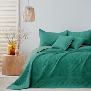 Narzuta na łóżko Pikowana Dwustronna Zielona SOFTA 220x240 cm