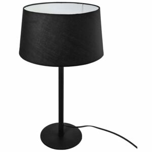Lampa stołowa z abażurem, metalowa, dekoracyjna, kolor czarny, Atmosphera