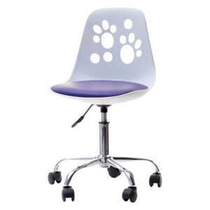 Selsey Fotel biurowy Foot biało - fioletowy do biurka dla dzieci