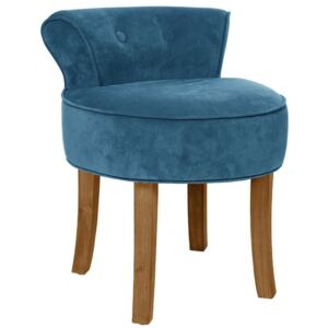 Krzesło 3w1, praktyczny i wygodny taboret FIRMIN z niebieskim obiciem, fotel, taboret z oparciem