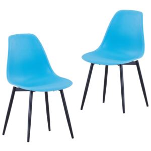 Krzesła stołowe, 2 sztuki, niebieskie, PP