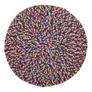 Dywan z filcowych kulek kolorowy ø 140 cm AMDO