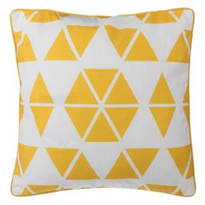 Poduszka dekoracyjna trójkąty żółta 45 x 45 cm PANSY