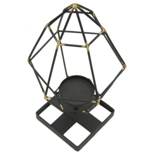 Czarny świecznik z żelaza Mauro Ferretti Piramid