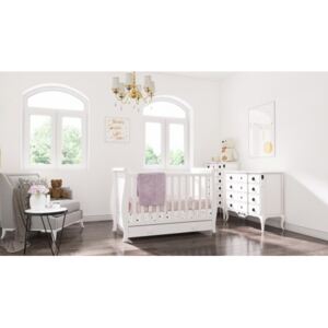 Łóżeczko niemowlęce MISZA z szufladą 120/60 cm, kolor biały