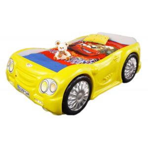 Łóżko z materacem SLEEP CAR 180/90cm, żółte