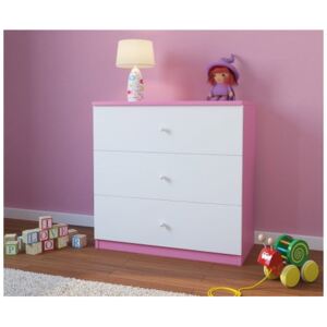 Komoda 3 szuflady BabyDreams kolor różowy + GRAFIKA