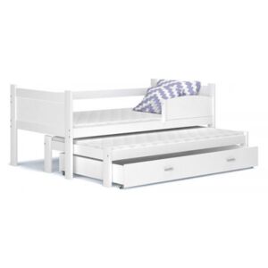 Łóżko wysuwane 2 osobowe z szufladą TWIST 184x80cm kolor biały