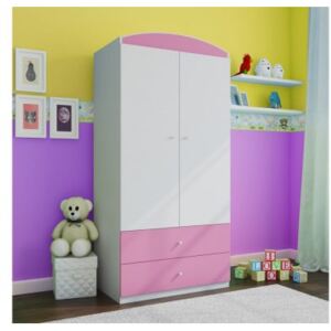 Szafa 2 drzwiowa z szufladami BabyDreams kolor różowy