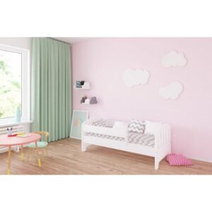 Łóżko dziecięce z materacem CLASSIC II 140x70cm, kolor biały