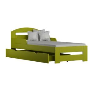 Łóżko drewniane TIMI 160x70 cm, kolor zielony